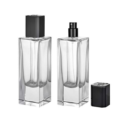 Custom Logo Glas Parfüm Flaschen Krampfadern Sprühpumpe Verpackung in verschiedenen Formen Farben 30ml-100ml